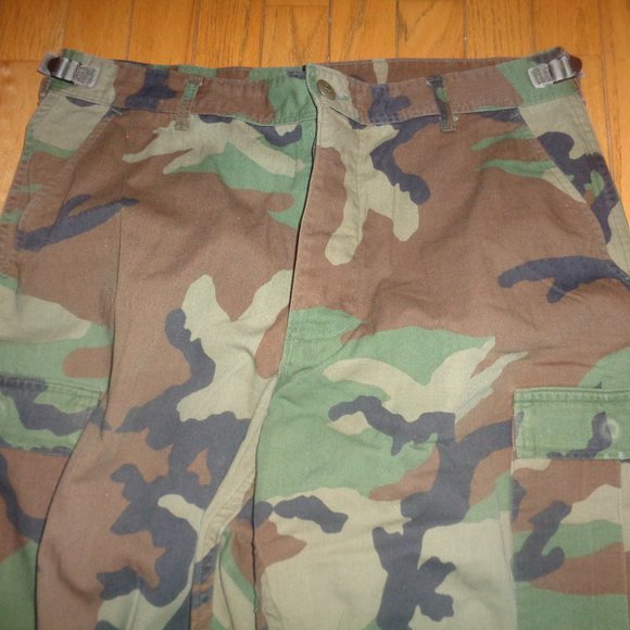 US Army Military Woodland Camo ACU Cargo Pants Medium Regular Waist 31-35" - Picture 3 of 11